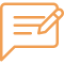 caption writing icon orange